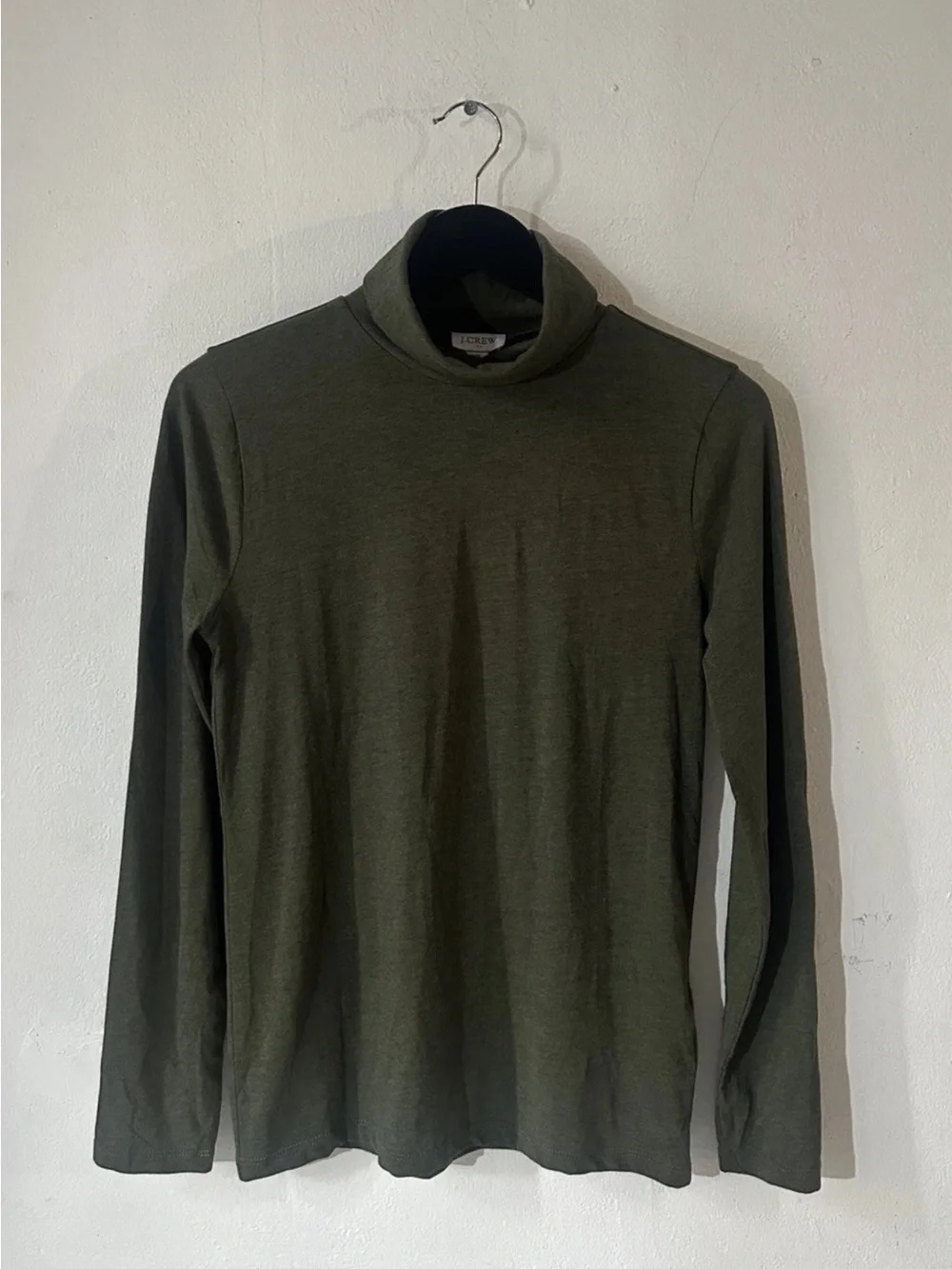 J.Crew Olive Green Turtleneck Top XS Long Sleeve Stretch Casual Women’s